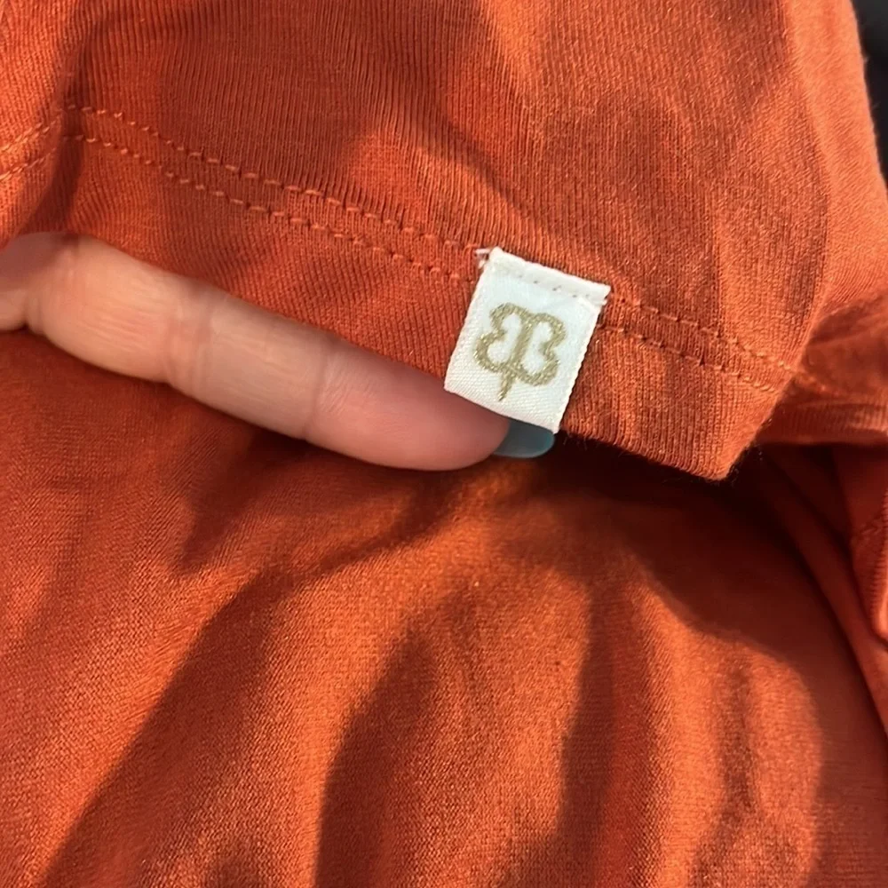 Betabrand Dress Travel Zip Pockets! Casual Long Sleeves Size Medium Pumpkin Silk